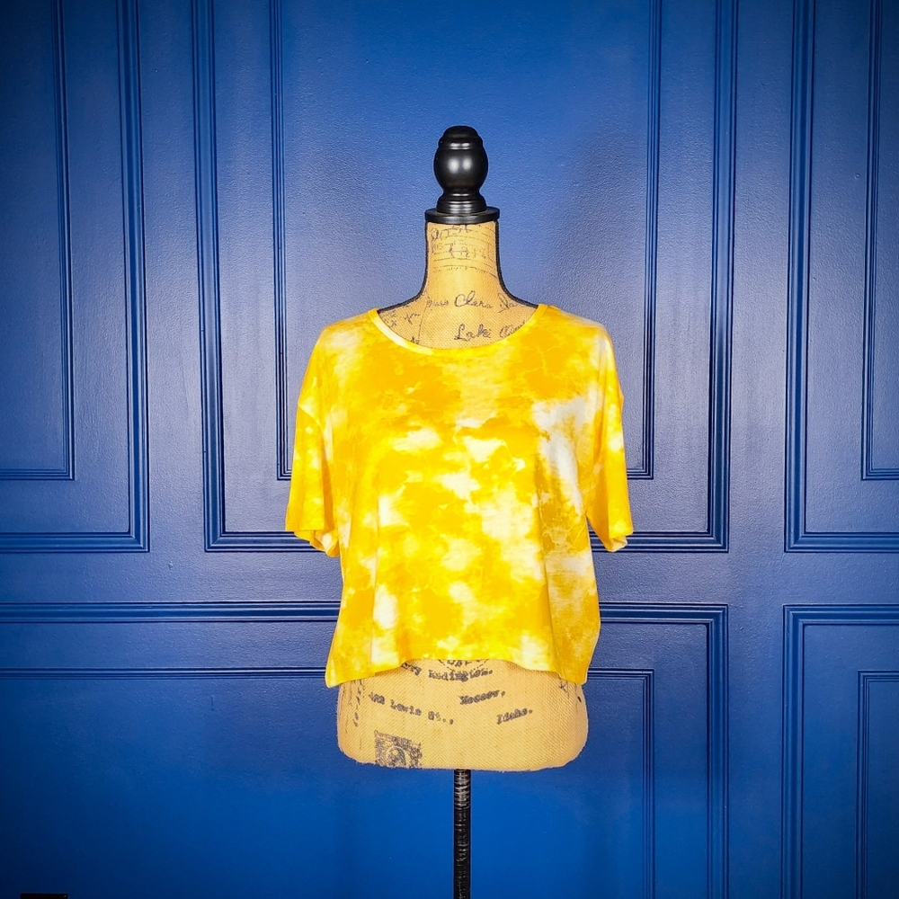 NIP Alternative Yellow Tie Dye Crop Top-Small